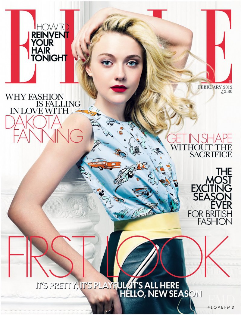Dakota Fanning featured on the Elle UK cover from February 2012