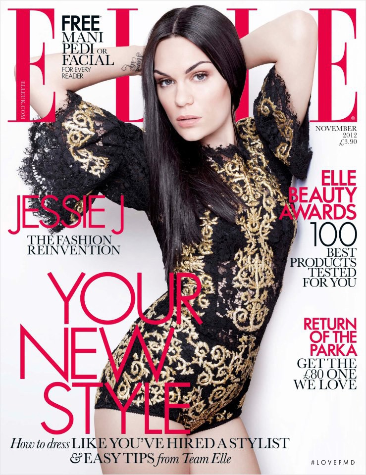 Jessie J featured on the Elle UK cover from November 2012