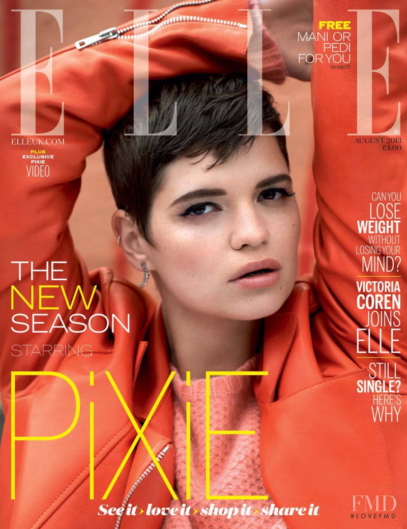 Pixie Geldof featured on the Elle UK cover from August 2013