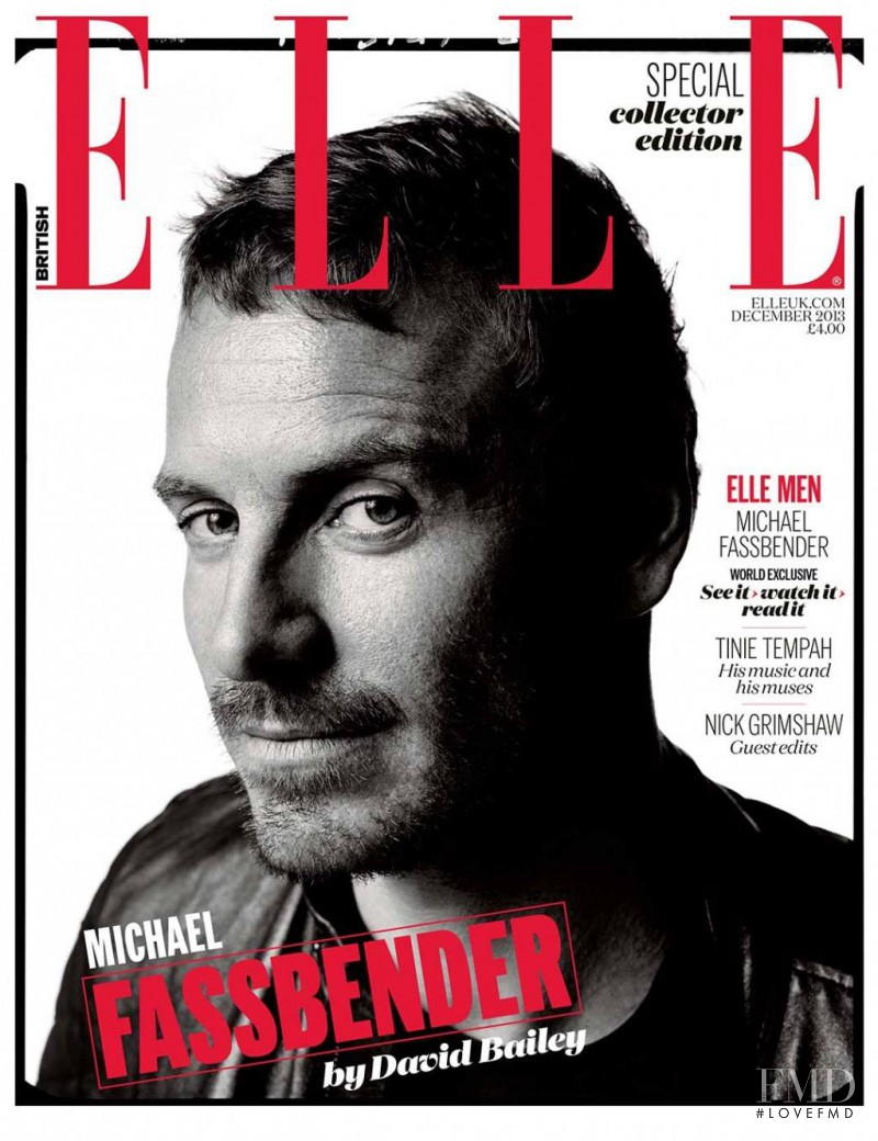 Michael Fassbender featured on the Elle UK cover from December 2013