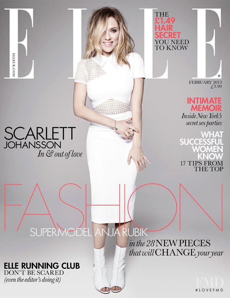Scarlett Johansson featured on the Elle UK cover from February 2013