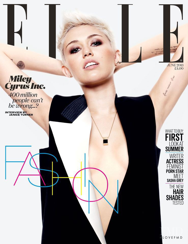 Miley Cyrus featured on the Elle UK cover from June 2013