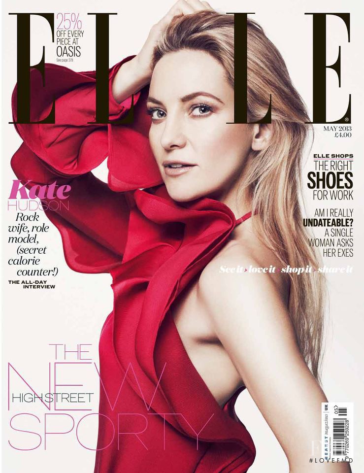Kate Hudson featured on the Elle UK cover from May 2013
