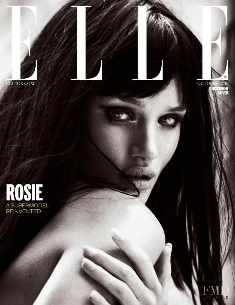 Rosie Huntington-Whiteley featured on the Elle UK cover from October 2013