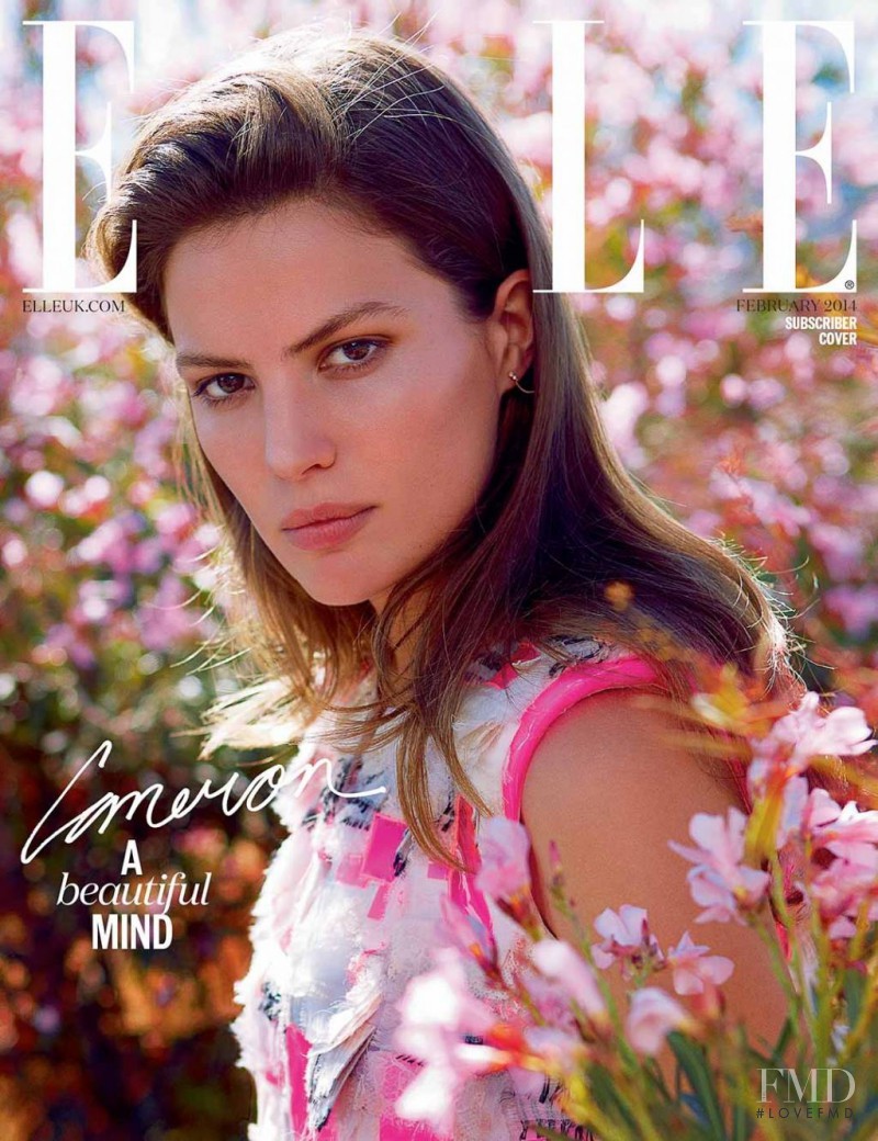Cameron Russell featured on the Elle UK cover from February 2014