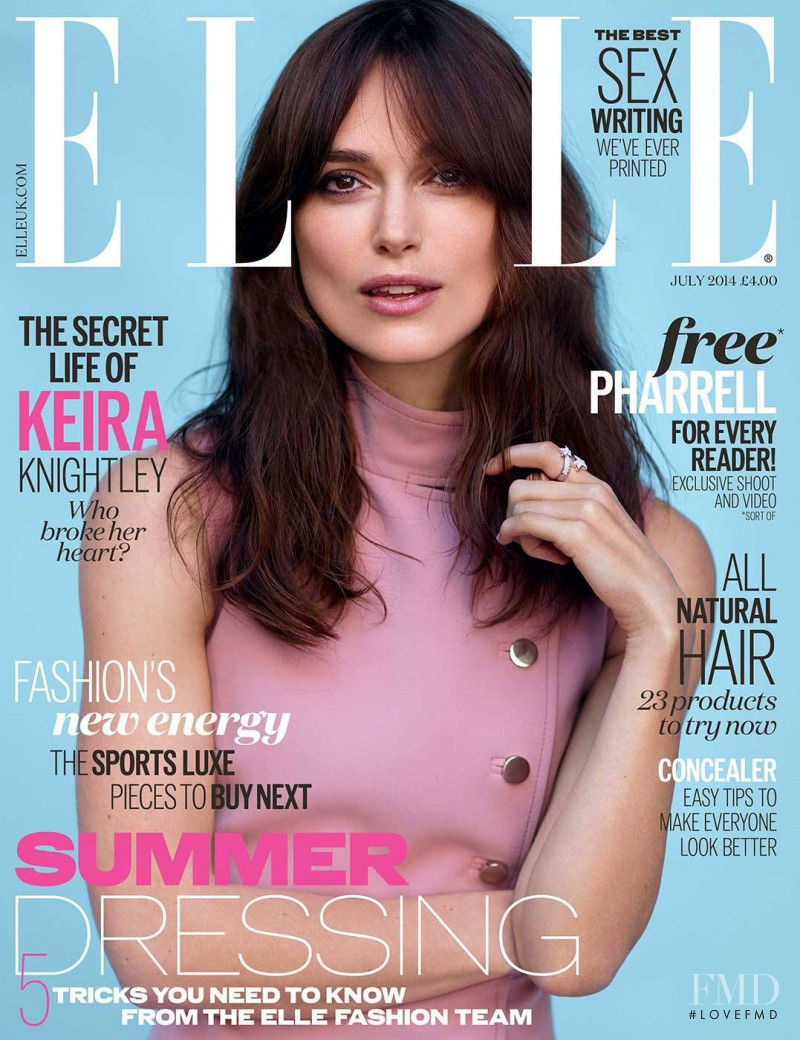 Keira Knightley featured on the Elle UK cover from July 2014