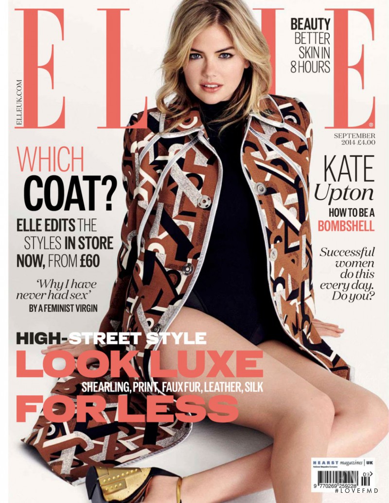 Kate Upton featured on the Elle UK cover from September 2014