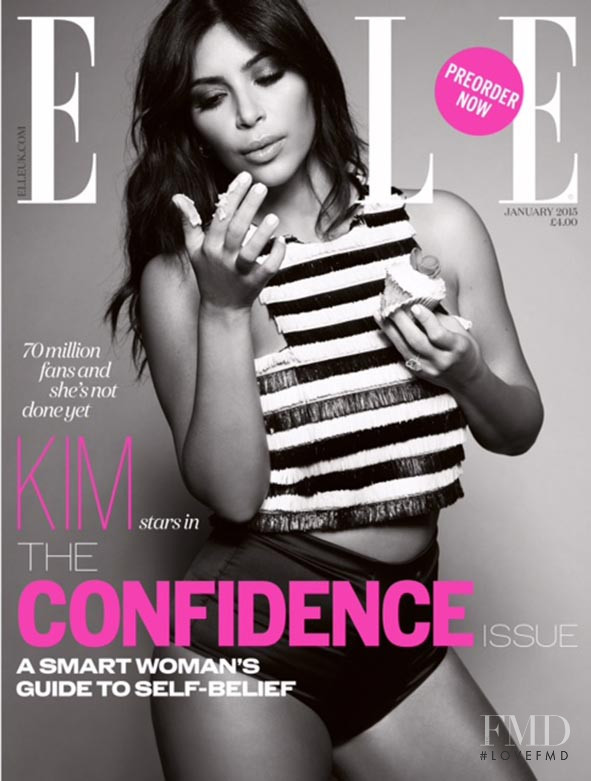 Kim Kardashian featured on the Elle UK cover from January 2015