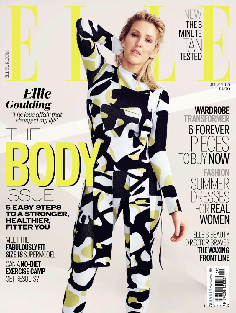 Ellie Goulding featured on the Elle UK cover from July 2015