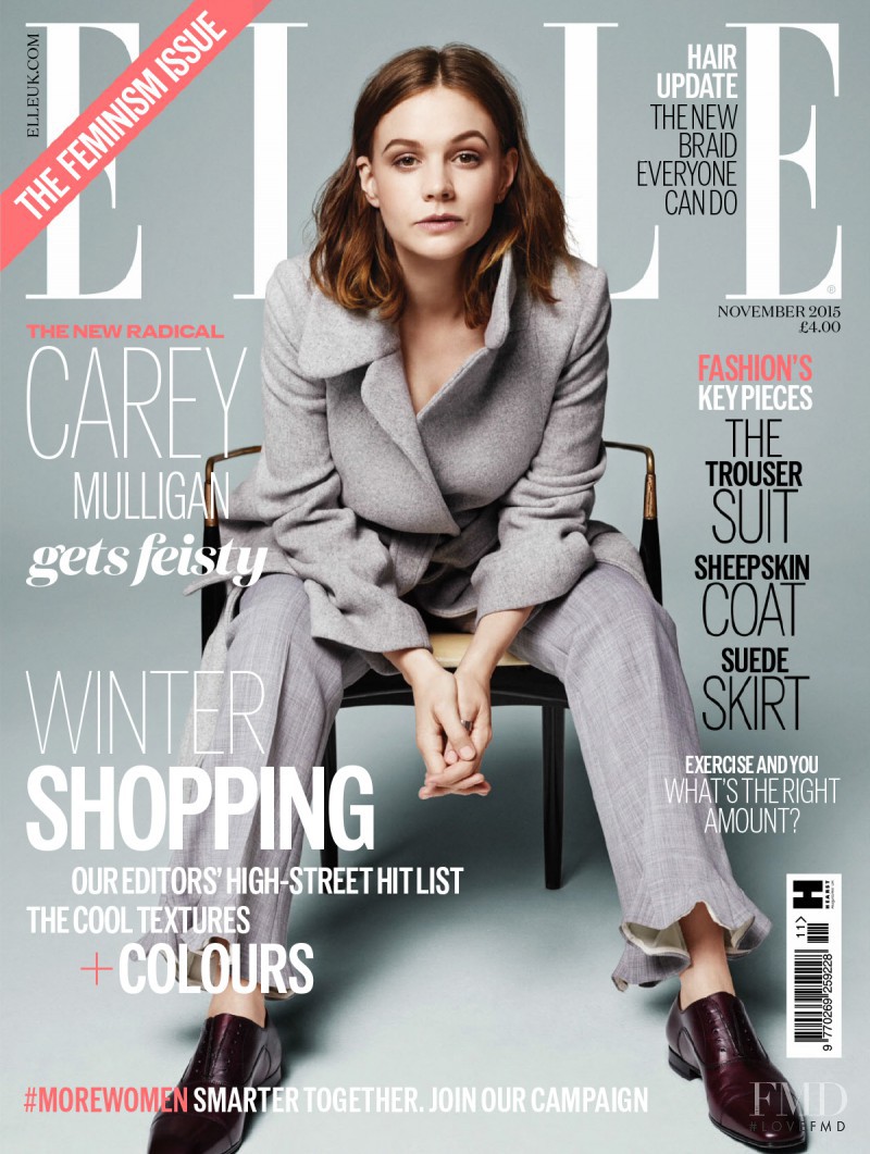 Carey Mulligan featured on the Elle UK cover from November 2015