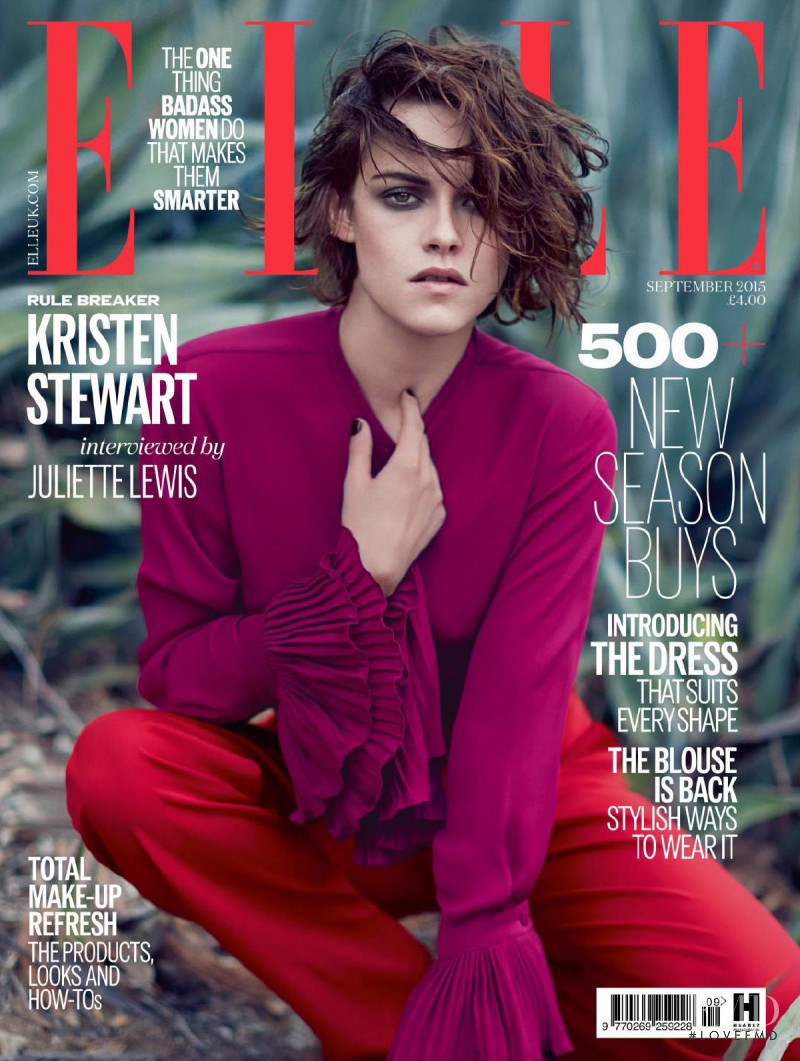 Kristen Stewart featured on the Elle UK cover from September 2015