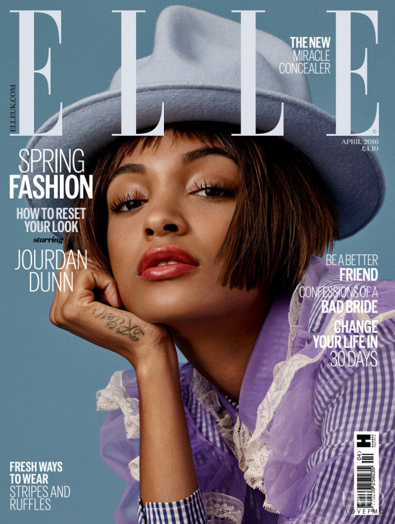 Jourdan Dunn featured on the Elle UK cover from April 2016
