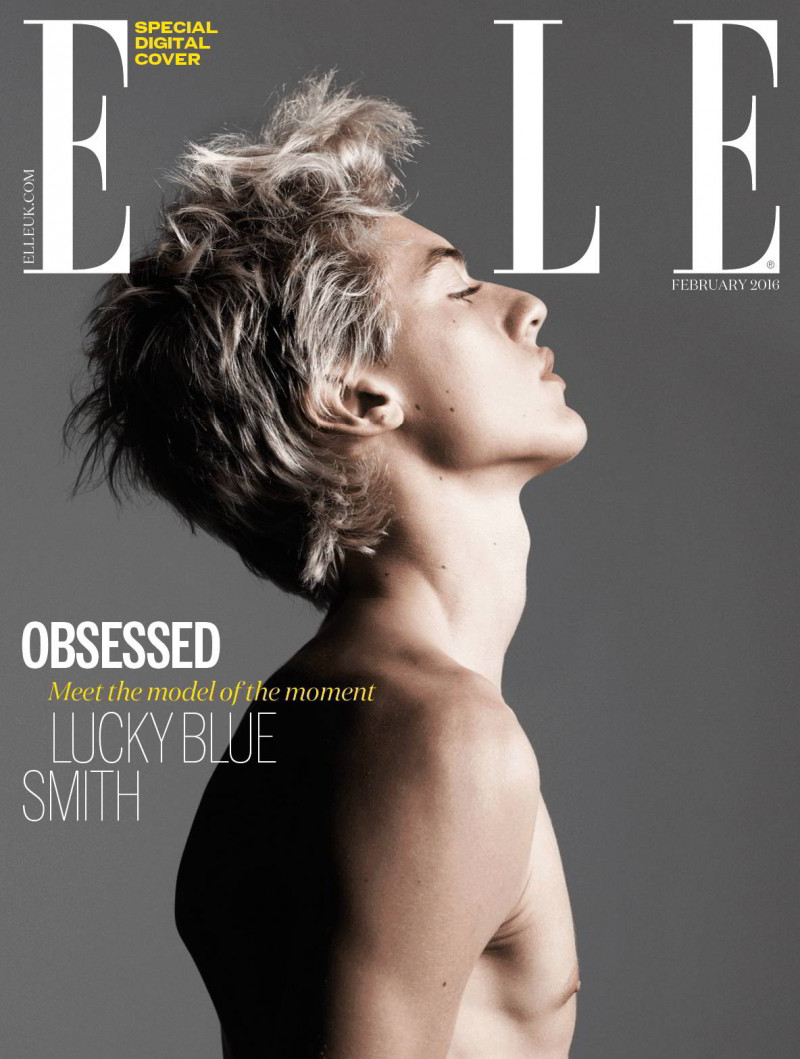 Lucky Blue Smith featured on the Elle UK cover from February 2016