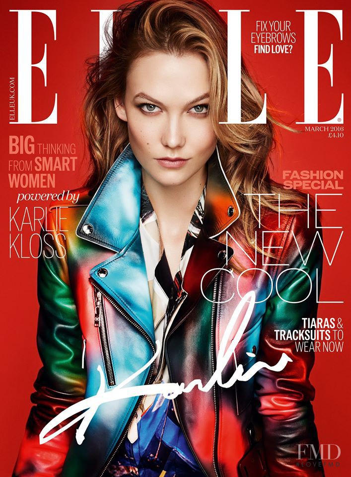 Karlie Kloss featured on the Elle UK cover from March 2016