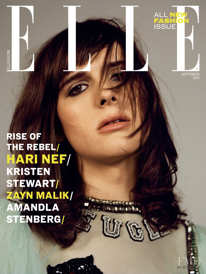 Hari Nef featured on the Elle UK cover from September 2016