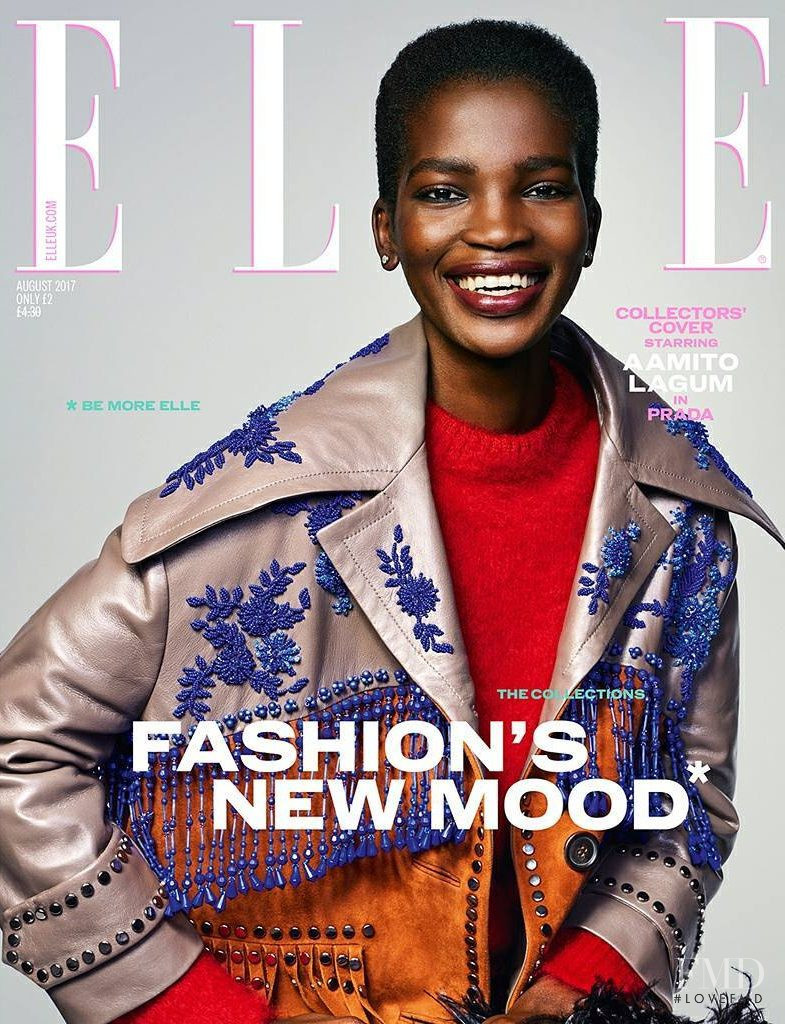 Aamito Stacie Lagum featured on the Elle UK cover from August 2017