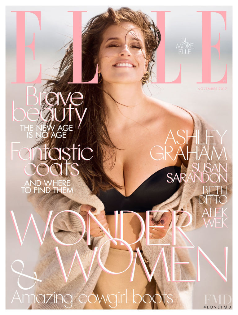 Ashley Graham featured on the Elle UK cover from November 2017