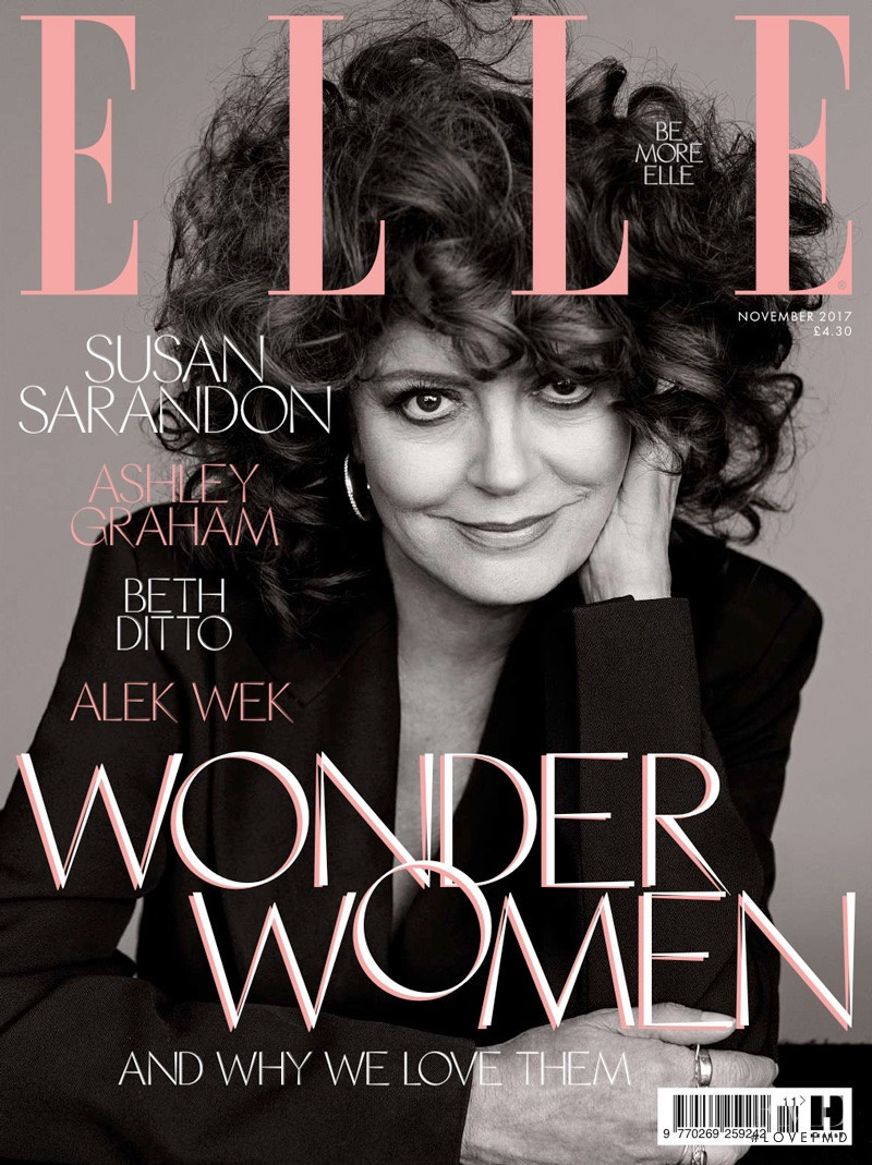 Susan Sarandon featured on the Elle UK cover from November 2017