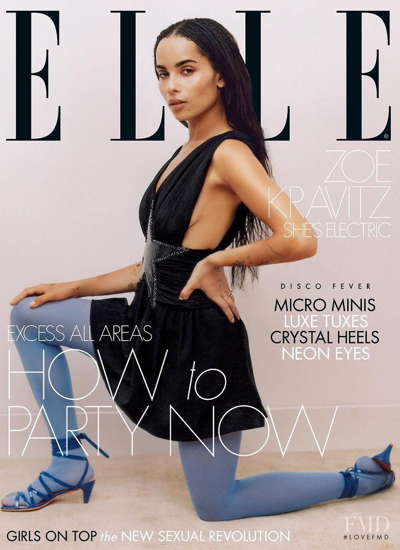 Zoey Kravitz featured on the Elle UK cover from December 2018