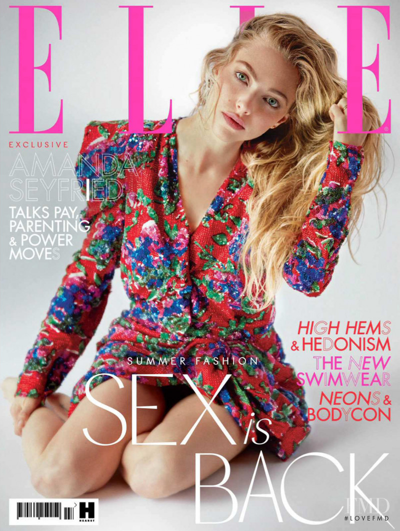 Amanda Seyfried featured on the Elle UK cover from July 2018