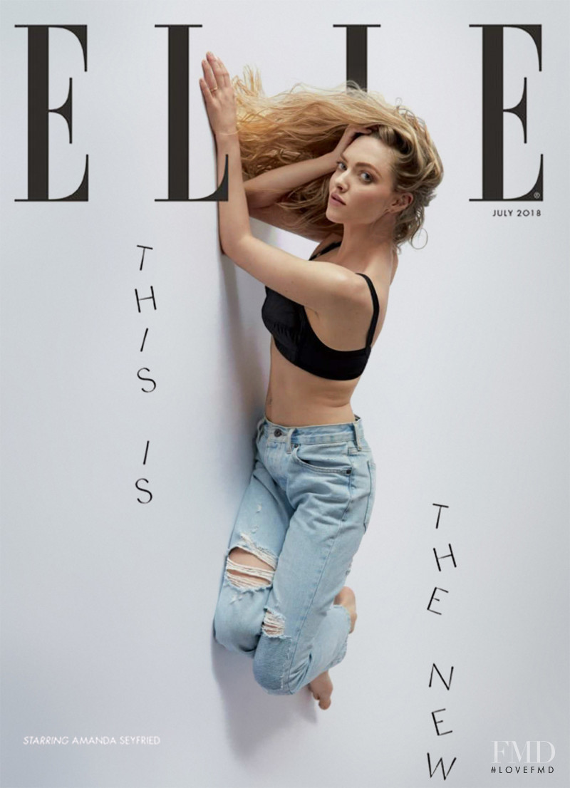 Amanda Seyfried featured on the Elle UK cover from July 2018