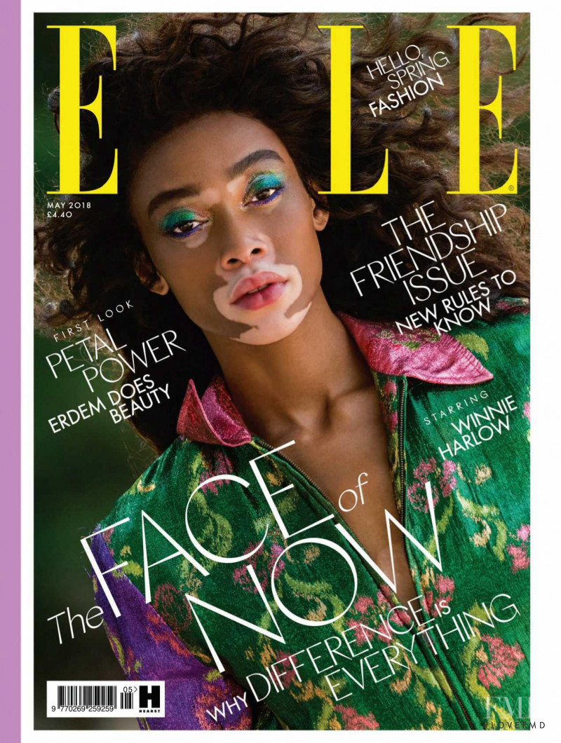 Winnie Chantelle Harlow featured on the Elle UK cover from May 2018