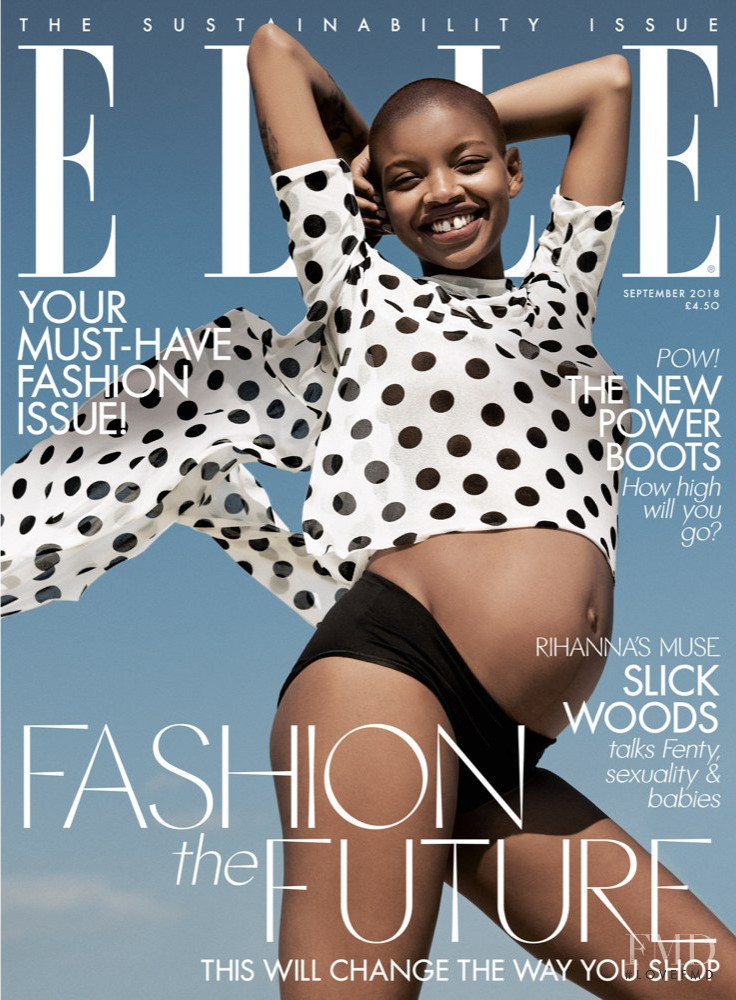 Slick Woods featured on the Elle UK cover from September 2018
