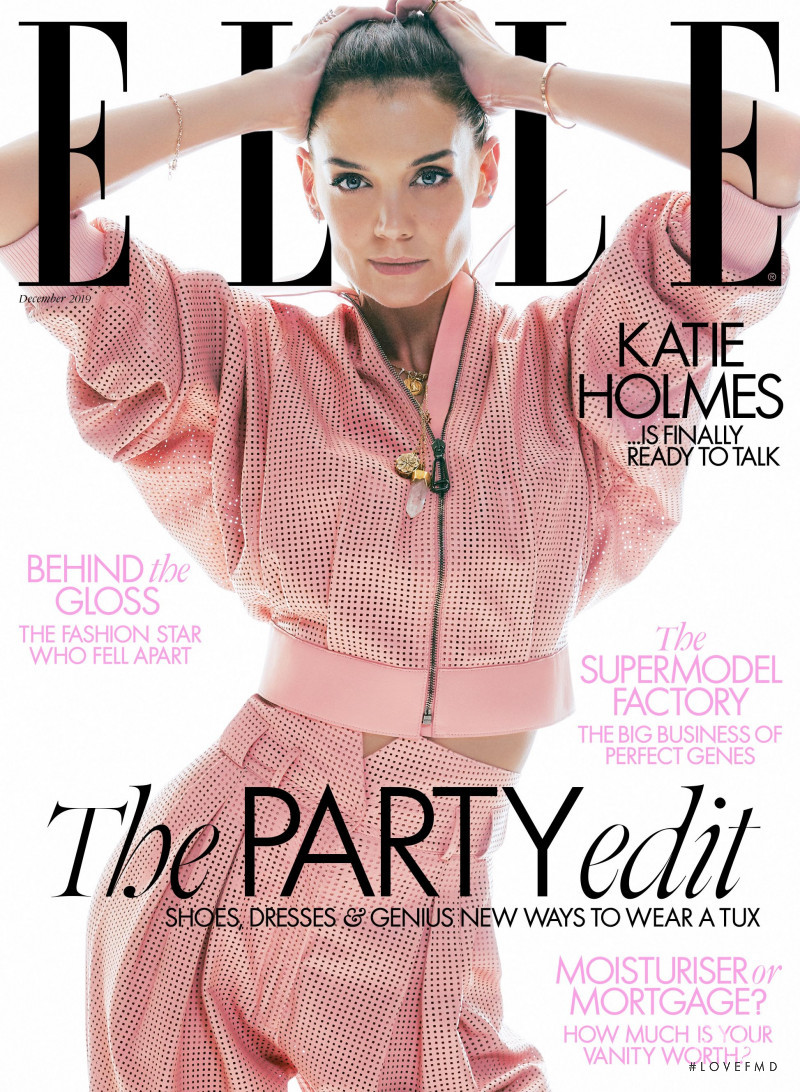 Katie Holmes featured on the Elle UK cover from December 2019