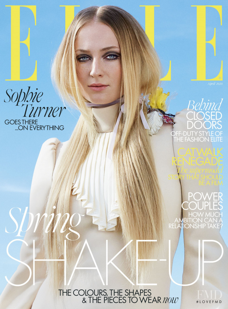 Sophie Turner featured on the Elle UK cover from April 2020