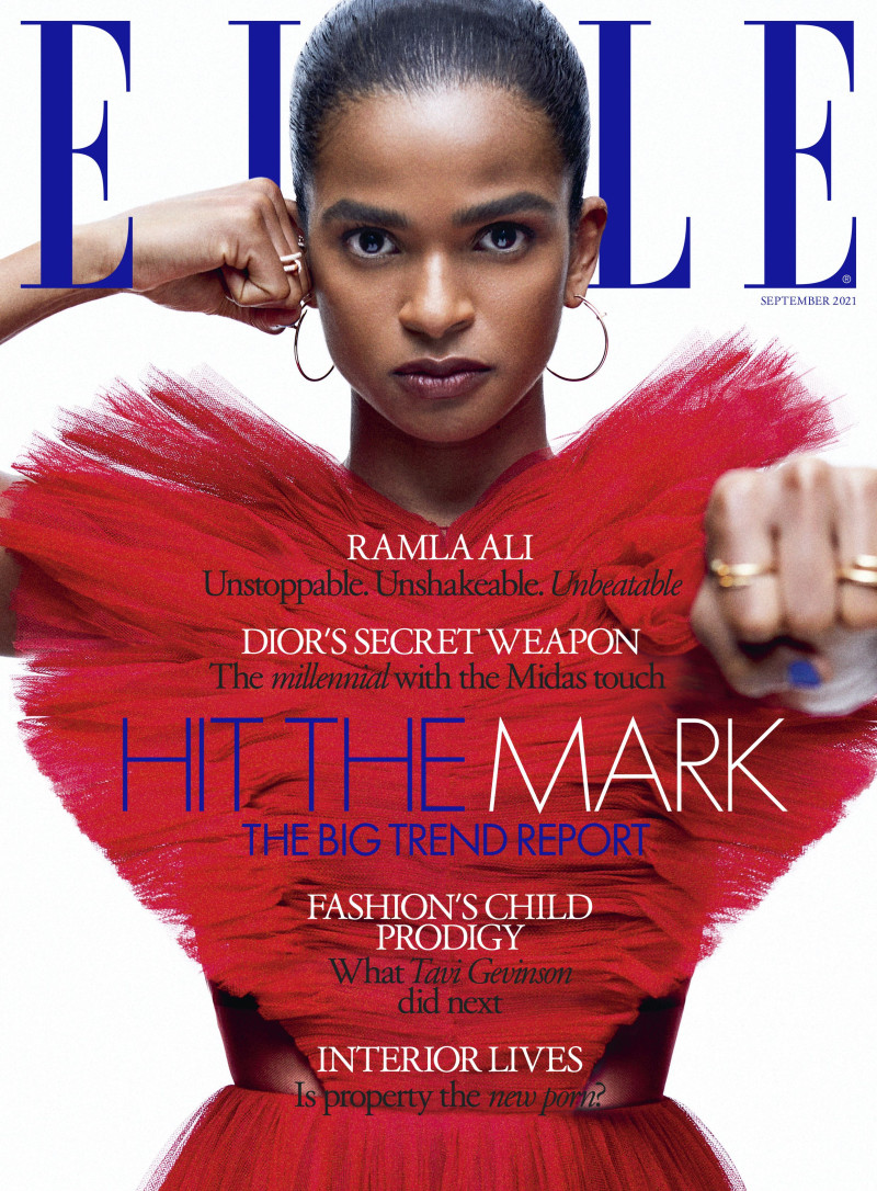 Ramla Ali featured on the Elle UK cover from September 2021
