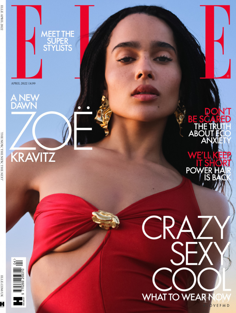 Zoë Kravitz featured on the Elle UK cover from April 2022