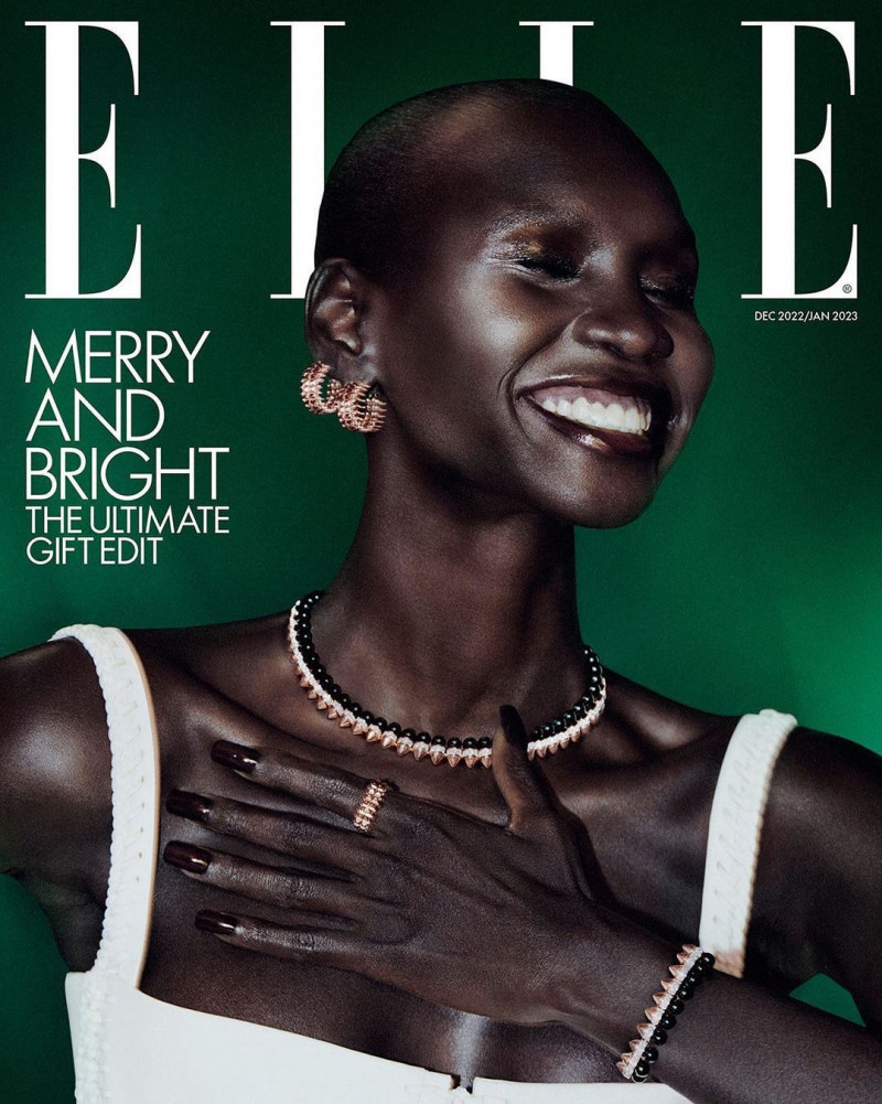 Adot Gak featured on the Elle UK cover from December 2022