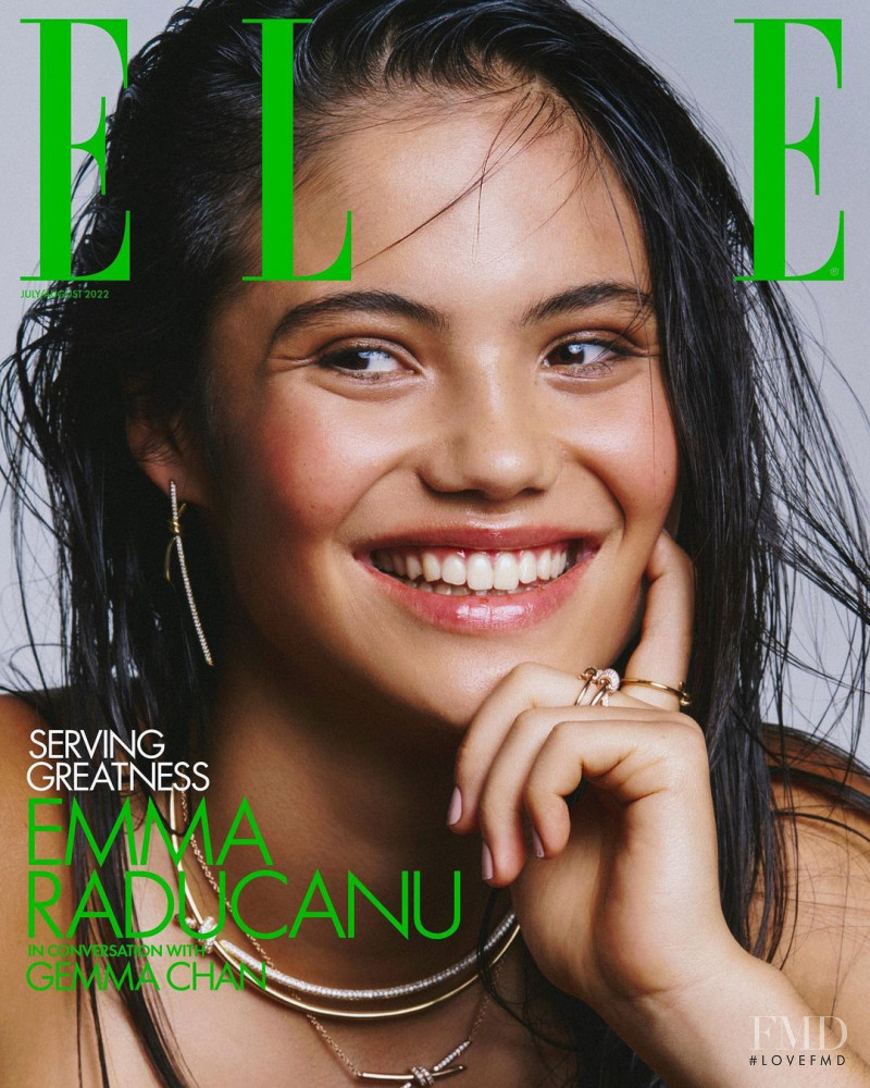 Emma Raducanu featured on the Elle UK cover from July 2022