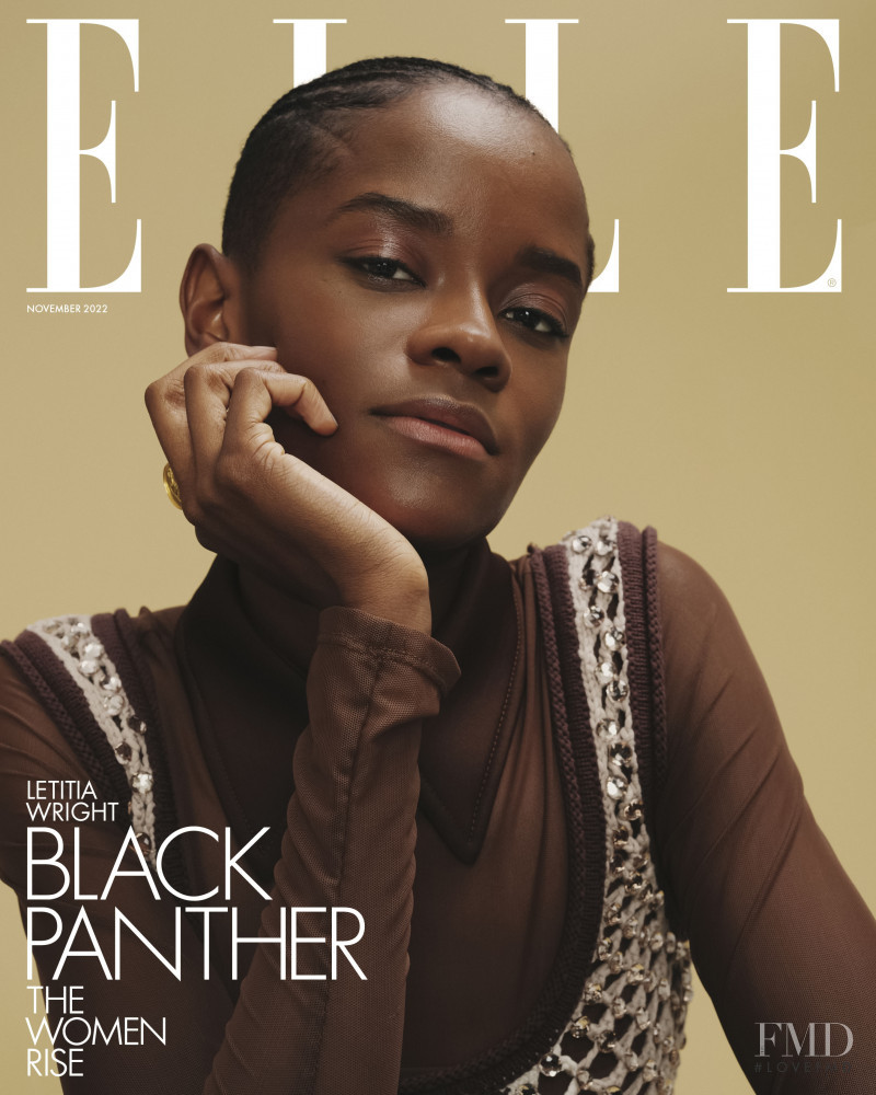 Letitia Wright  featured on the Elle UK cover from November 2022