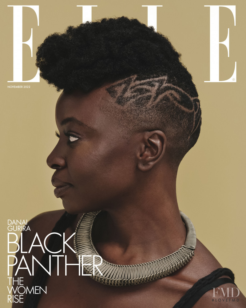 Danai Gurira featured on the Elle UK cover from November 2022
