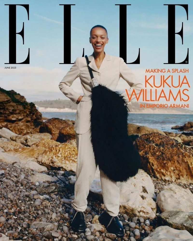 Kukua Williams featured on the Elle UK cover from June 2023