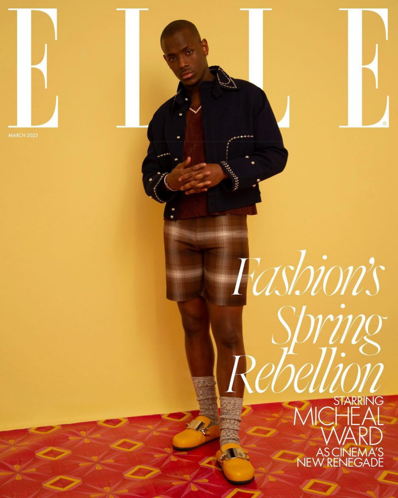 Michael Ward featured on the Elle UK cover from March 2023