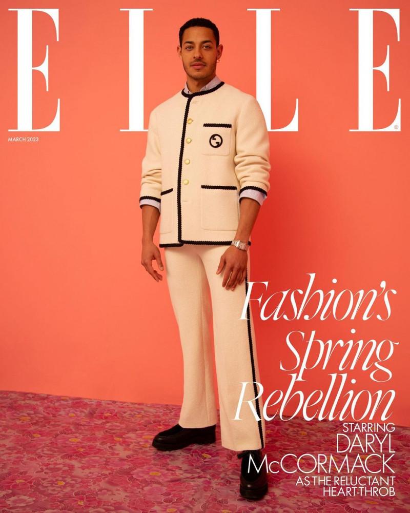 Daryl McCormack featured on the Elle UK cover from March 2023
