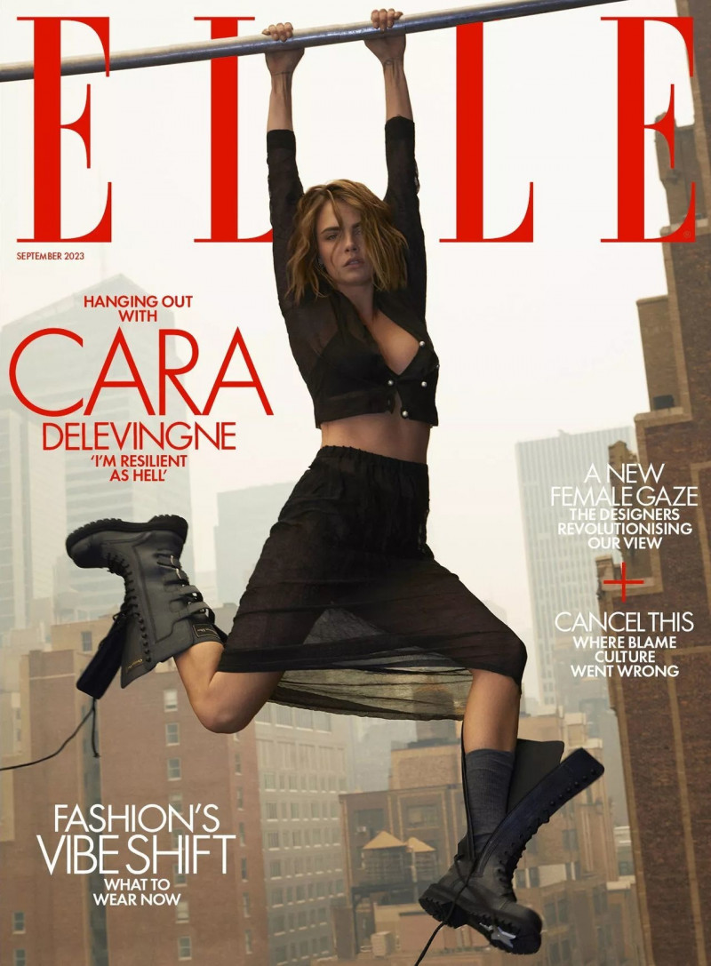 Cara Delevingne featured on the Elle UK cover from September 2023