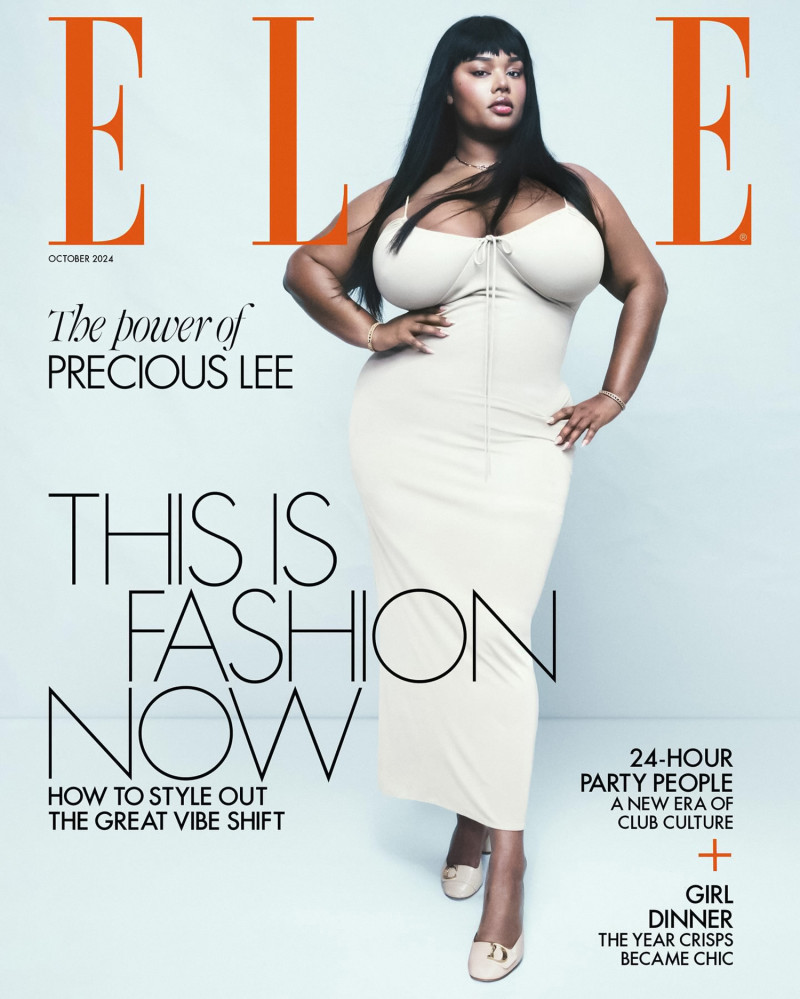 Precious Lee featured on the Elle UK cover from October 2024