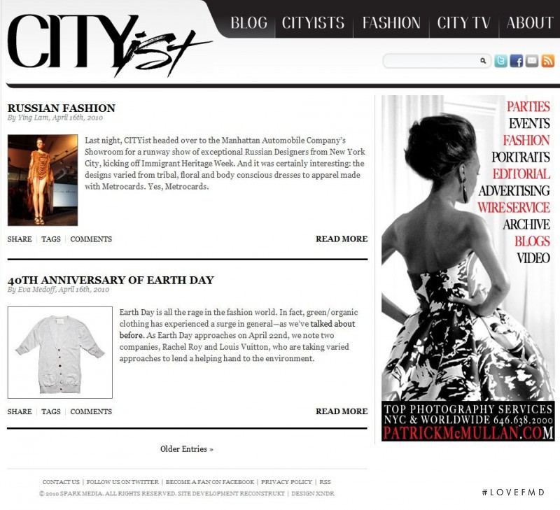  featured on the CITY-Magazine.com screen from April 2010