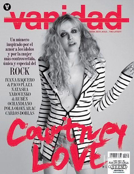 Courtney Love featured on the vanidad cover from May 2010
