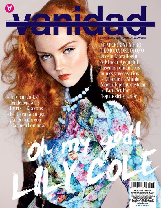 Lily Cole featured on the vanidad cover from October 2010