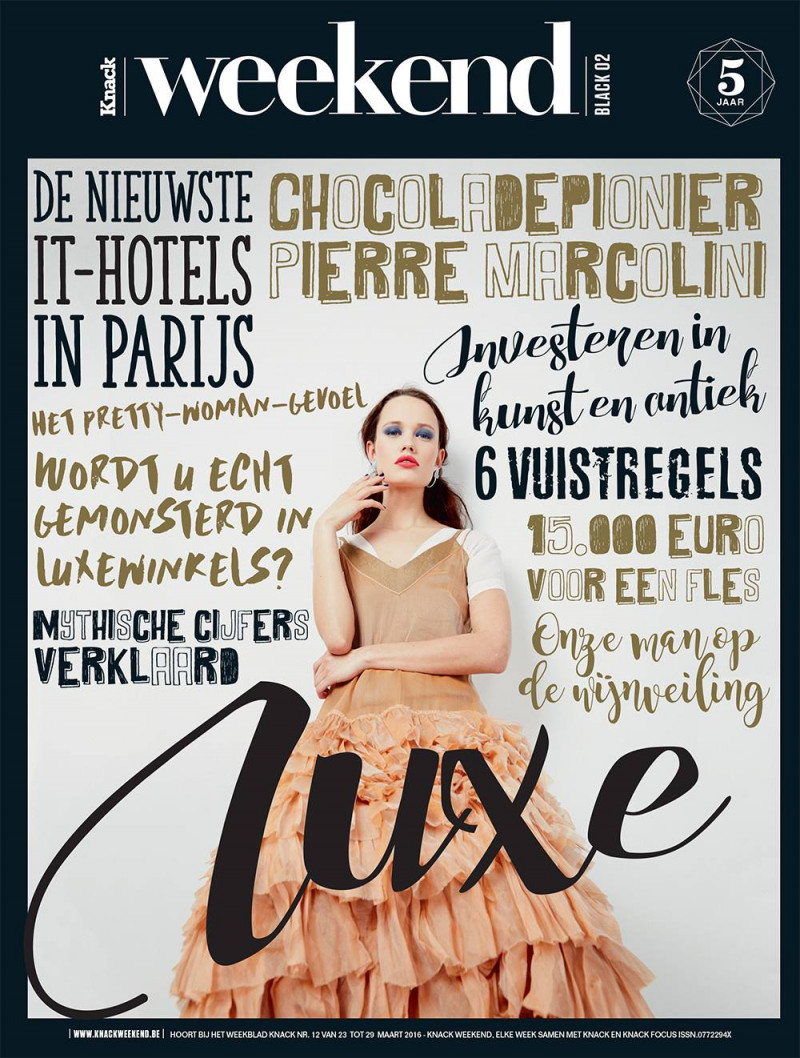 Femke  van Asperen featured on the Knack Weekend cover from March 2016