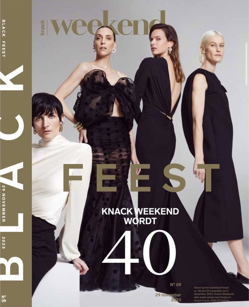 Hannelore Knuts, Delfine Bafort, Kim Peers, Elise Crombez featured on the Knack Weekend cover from December 2023