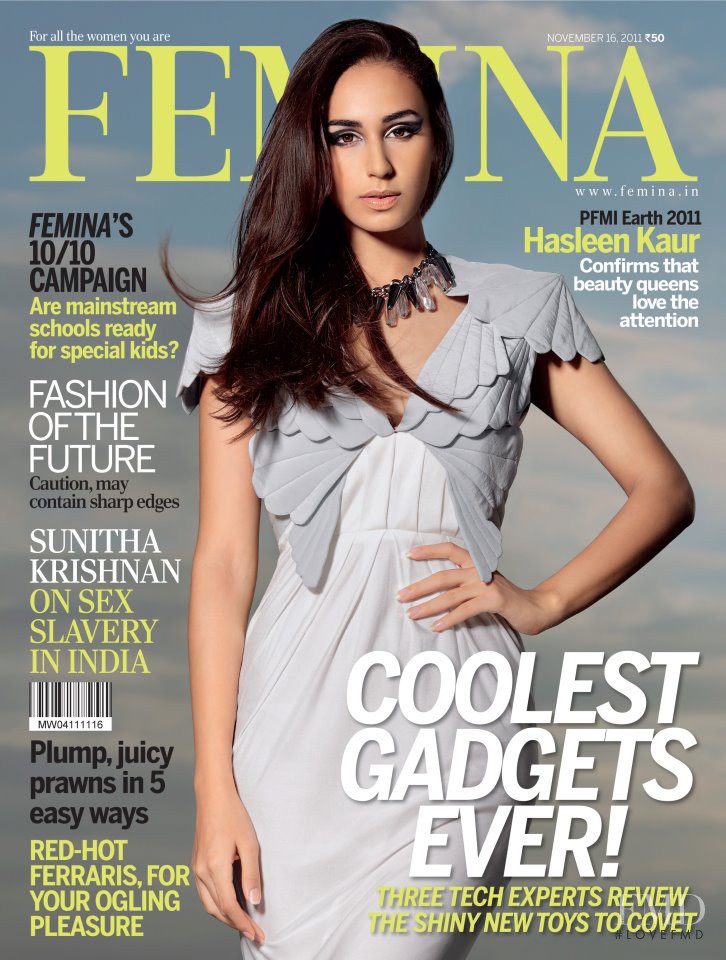 Hasleen Kaur featured on the Femina India cover from November 2011