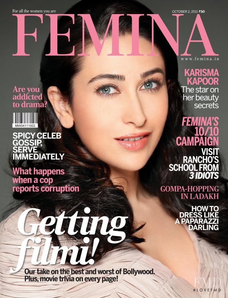 Karisma Kapoor featured on the Femina India cover from October 2011