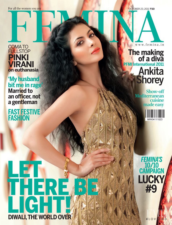 Ankita Shorey featured on the Femina India cover from October 2011