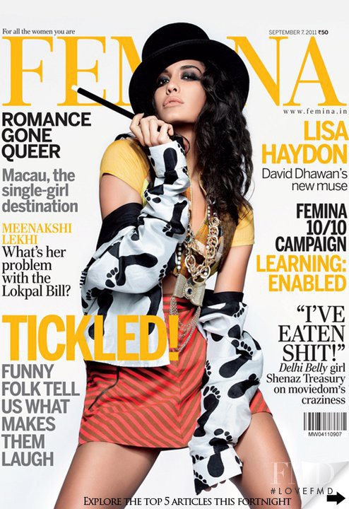Lisa Haydon featured on the Femina India cover from September 2011