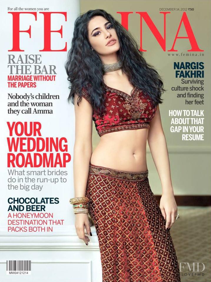 Nargis Fakhri featured on the Femina India cover from December 2012